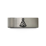 tungsten women’s band – blue & gray tungsten party hat wedding band