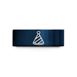 tungsten men’s ring – gold & blue tungsten party hat wedding band