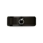 engraved wedding band for – black & gold tungsten teacher apple wedding band
