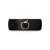 engraved wedding band for – black & rose gold tungsten teacher apple wedding band