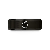 matching couples ring bands – black & rose gold tungsten teacher apple wedding band