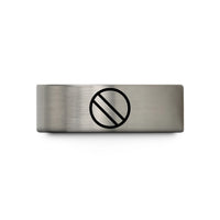 custom engraved ring sets – gray tungsten dive flag wedding band
