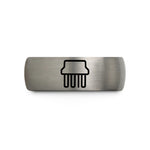 rings for couples matching – grey tungsten pin header wedding band
