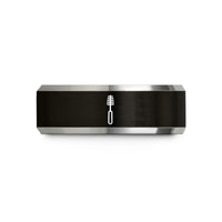 unique ring sets women – black & grey tungsten spoolie brush wedding band