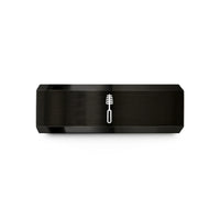 unique ring sets women – black tungsten spoolie brush wedding band