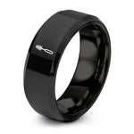 luxury tungsten rings women – black tungsten spoolie brush ring
