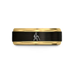 tungsten rings for couples – black & gold tungsten white cane user wedding band