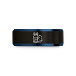 engagement rings his hers – black & blue tungsten bunny chick wedding band