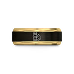 matching rings for couples – black & gold tungsten bunny chick wedding band