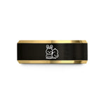 tungsten wedding bands couples – black & gold tungsten bunny chick wedding band
