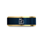 matching rings for couples – gold & blue tungsten bunny chick wedding band
