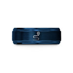 tungsten wedding bands – blue tungsten route dotted line wedding band