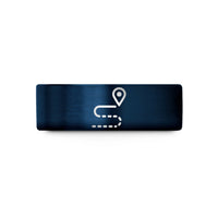 tungsten wedding bands – blue tungsten route dotted line wedding band