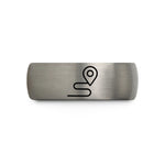 unisex wedding ring set – silver tungsten route line pin wedding band