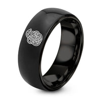 Engagement Ring Sets for Him And Her – black tungsten urnes style knotwork ring