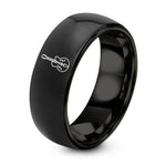 Engagement Rings Couples Set – black tungsten hollowbody archtop ring