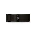 unisex wedding band set – black tungsten hollowbody archtop wedding band