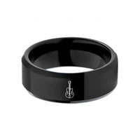 matching commitment rings – black tungsten hollowbody archtop wedding band