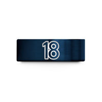 matching bands for couples – gold & blue tungsten 18 wedding band