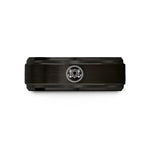 matching band for lovers – black tungsten coast guard circle wedding band
