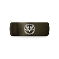 tungsten bands for pairs – gunmetal & black tungsten coast guard circle wedding band