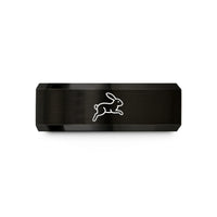 matching bands for couples – black tungsten bunny hopping wedding band