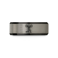tungsten band sets couples – black & blue & gray tungsten clean jerk wedding band