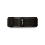 tungsten wedding bands set – black tungsten fork wedding band