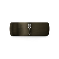 matching rings for couples – gunmetal & black tungsten fork wedding band