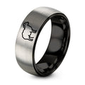 Sheep – Tungsten Wedding Band, 8 mm, Grey, Black Comfort-Fit Unisex