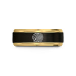 wedding band sets hers – black & gold tungsten hay bale wedding band