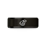 modern wedding bands men – black tungsten whistle wedding band
