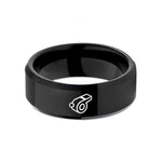 custom promise rings her – black tungsten whistle wedding band