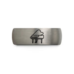 matching rings for couples – black & gray tungsten baby grand piano wedding band