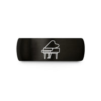 couples matching wedding bands – black tungsten baby grand piano wedding band