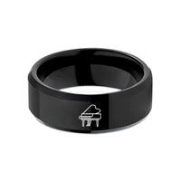 tungsten bands for couples – black tungsten baby grand piano wedding band