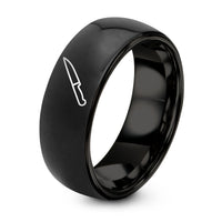 Engagement Rings for Him And Her Set – black tungsten boning knife ring