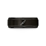 matching couple ring set – black tungsten boning knife wedding band