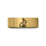 engraved wedding rings sets – gold tungsten sitting bunny wedding band