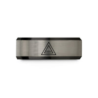 wedding band sets men – black & blue & grey tungsten trine wedding band