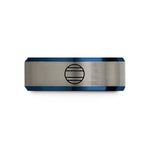 tungsten bands for couples – black & blue & grey tungsten thailand flag wedding band