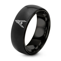 Engagement Rings for Men – black tungsten compass scribe ring