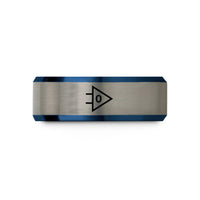 wedding bands for him – blue & gray tungsten operational amplifier wedding band