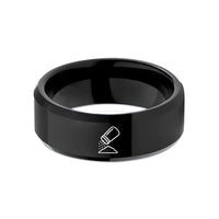 black tungsten men's ring – black tungsten powdered sugar dusting wedding band