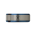 men's tungsten wedding – blue & gray tungsten lab tongs wedding band