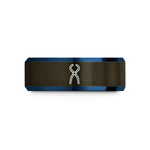 tungsten promise rings – gunmetal & blue tungsten lab tongs wedding band