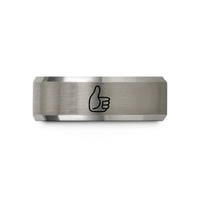 men's tungsten carbide ring – black & gray tungsten thumb pick wedding band