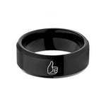 engraved tungsten ring him – black tungsten thumb pick wedding band