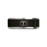 tungsten bands for couples – black & grey tungsten drum key circle wedding band