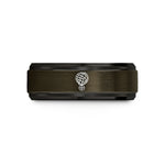 wedding band for man – gunmetal & black tungsten hemisphere compass wedding band